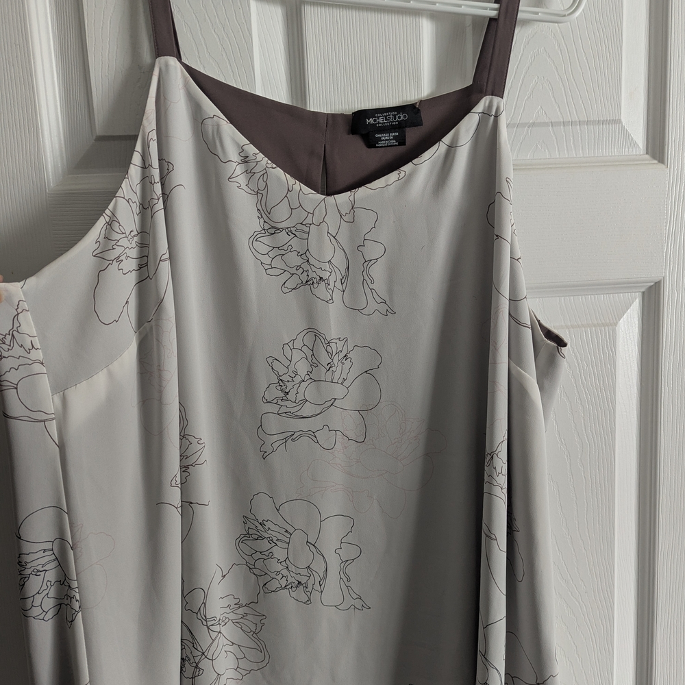Nordstrom Floral Print Dress - Gray and Brown